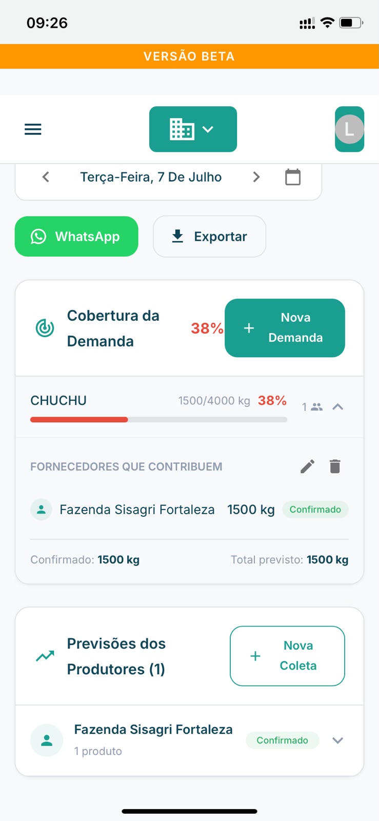 Cobertura da demanda no mobile